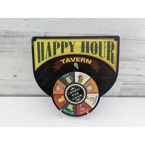 Happy‎ Hour Tavern Metal Sign with Spinning Wheel to Pick your Poison